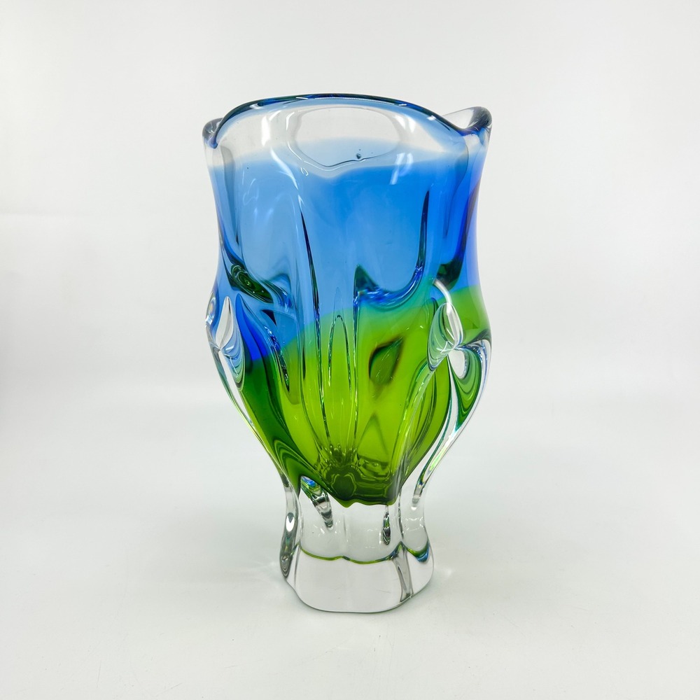 Vintage Bohemian Sommerso Glass Josef Hospodka Chribska Vase 1960's